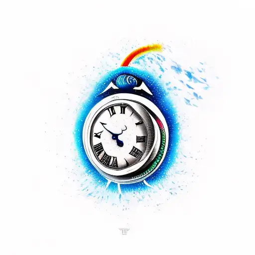 reloj con dios Chronos  tattoo design idea