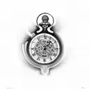 reloj  con dios chronos  tattoo design idea