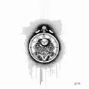 reloj  con dios chronos  tattoo design idea