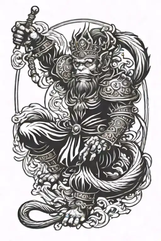 king monkey king tattoo design idea