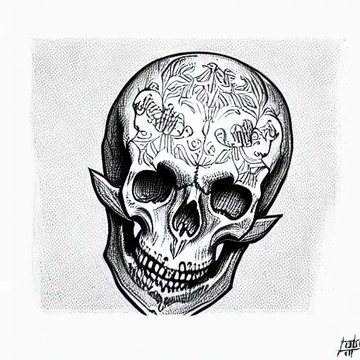 Skull tattoo design idea