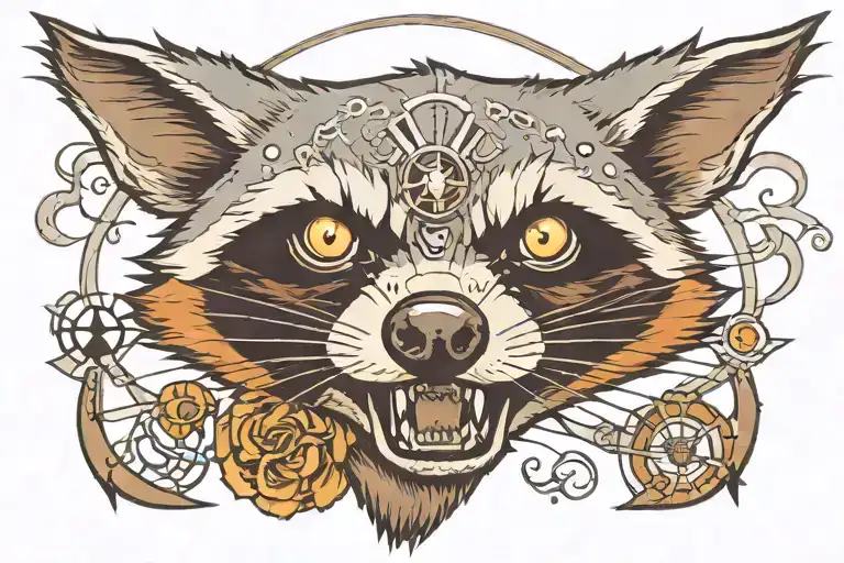 nuclear medicine racoon tattoo design idea