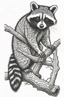 tree worker raccoon tattoo design idea