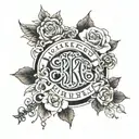 names of Erika, Mason, Logan, Ashlyn tattoo design idea