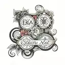 names of Erika, Mason, Logan, Ashlyn tattoo design idea