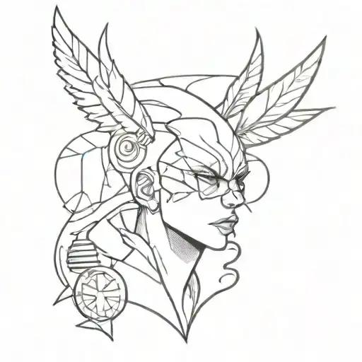 Please generate sketches in a style that combines retro and punk culture elements with expressive texts and contrasting  tattoo design idea