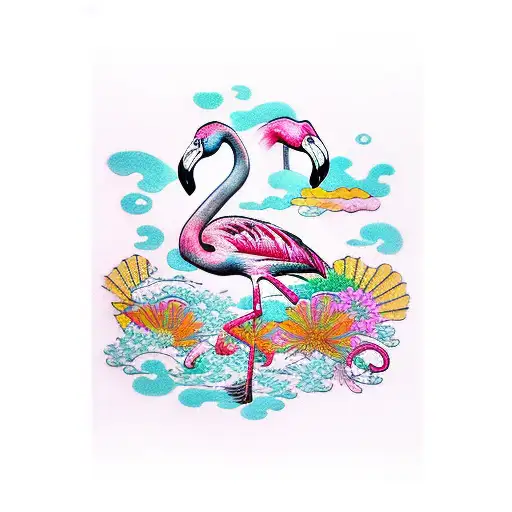 flamingo  tattoo design idea
