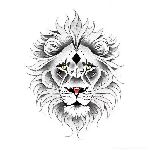 Lion on a scooter tattoo design idea