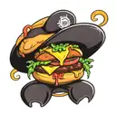 hamburger with fucks tattoo design idea