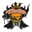 hamburger with fucks tattoo design idea
