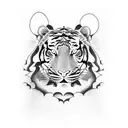 Aikido inspired tiger in blackwork style tattoo design idea