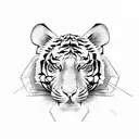 Aikido inspired tiger in blackwork style tattoo design idea