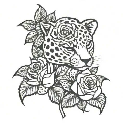scorpio cheetah print roses tattoo design idea