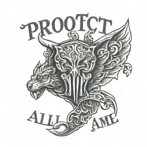 Protect Yourself At All Times new roman font tattoo design idea