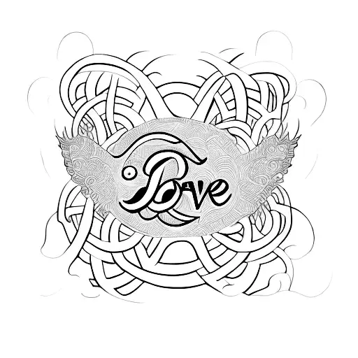 One Love word tattoo inspired by Bob Marley song tattoo design idea