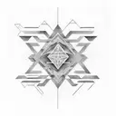 A geometric design incorporating elements related to Andrew's occupation in a dotwork style tattoo design idea