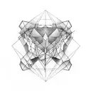 A geometric design incorporating elements related to Andrew's occupation in a dotwork style tattoo design idea