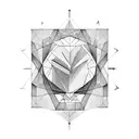 A geometric design incorporating elements related to Andrew's occupation in a dotwork style tattoo design idea