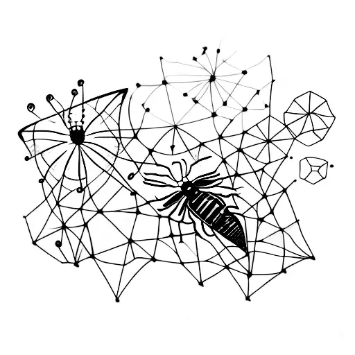 A collection of various insects forming a constellation tattoo design idea
