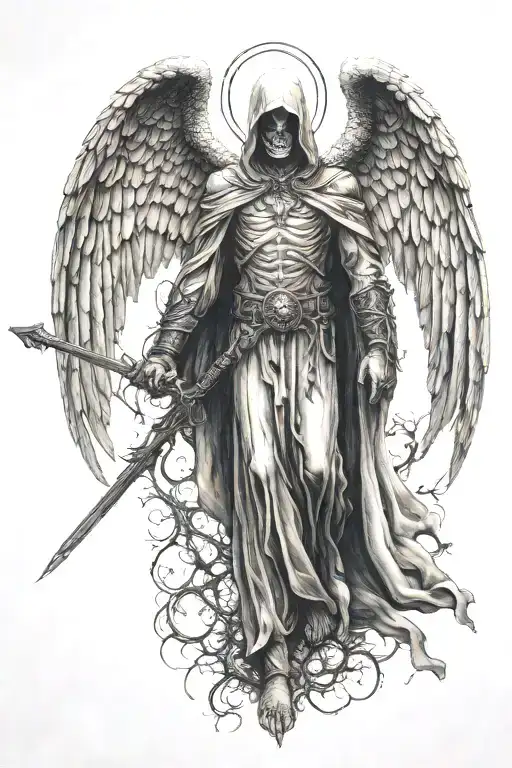 azrael angel of death tattoo design idea