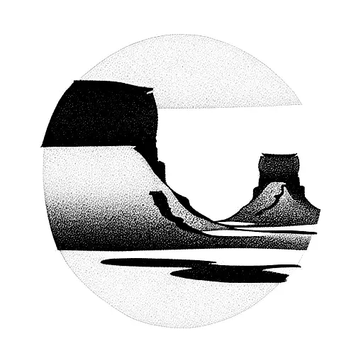 monument valley road tattoo design idea