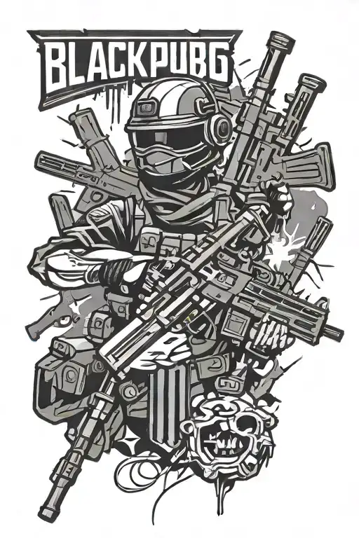 Gaming Bgmi Pubg tattoo design idea