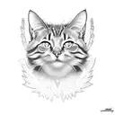 tabby cat angel tattoo design idea