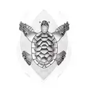 Turtle wave heart tattoo design idea