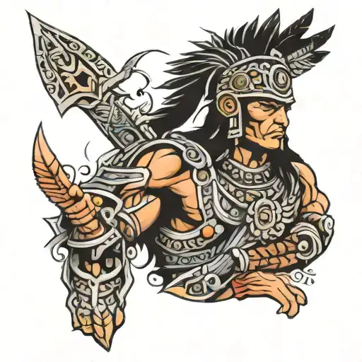 Peruvian warrior tattoo design idea