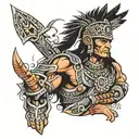 Peruvian warrior tattoo design idea