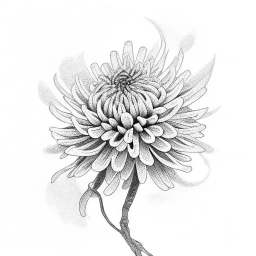 Chrysanthemum, japanese, traditional tattoo design idea