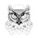 owl eye with moon tattoo design idea