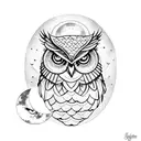 owl eye with moon tattoo design idea