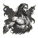 A powerful image of Jesus Christ standing strong in the midst of a storm, symbolizing protection and strength tattoo design idea