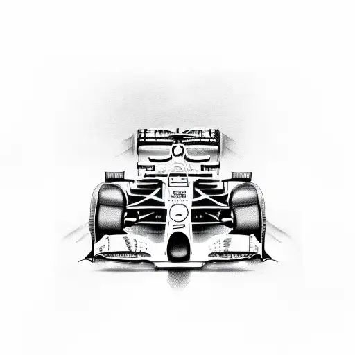 Formula 1 car with the letter J tattoo design idea