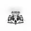 Formula 1 car with the letter J tattoo design idea