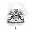 Formula 1 car with the letter J tattoo design idea