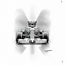 Formula 1 car with the letter J tattoo design idea