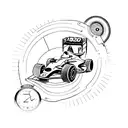Formula 1 car with the number 19 and the letter J tattoo design idea