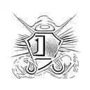 Formula 1 car with the number 19 and the letter J tattoo design idea