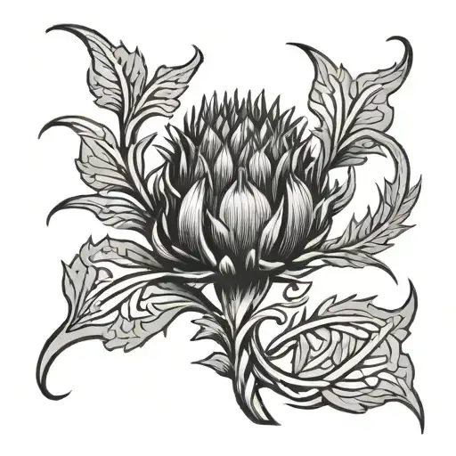 keltic knot Scottish thistle   tattoo design idea