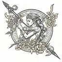 sagittarius ghost bow and arrow tattoo design idea