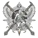 sagittarius ghost bow and arrow tattoo design idea