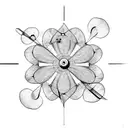 Clock with four-leaf clover tattoo design idea