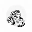Buzz Lightyear representing the union between a father and a son tattoo design idea