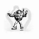 Buzz Lightyear representing the union between a father and a son tattoo design idea