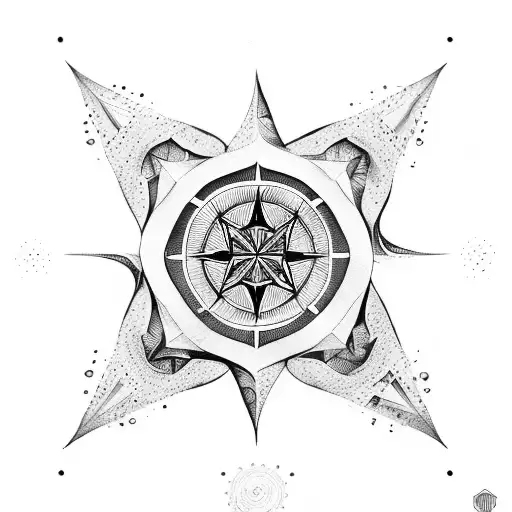 wind rose tattoo design idea