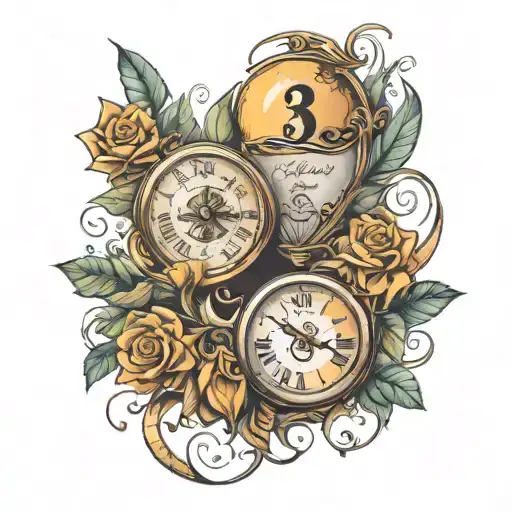 anniversary date tattoo design idea