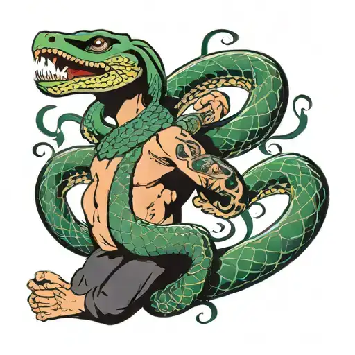 person with snake tattoo on hip tattoo design idea