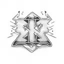 letters IRA in same order with book in negative space tattoo design idea